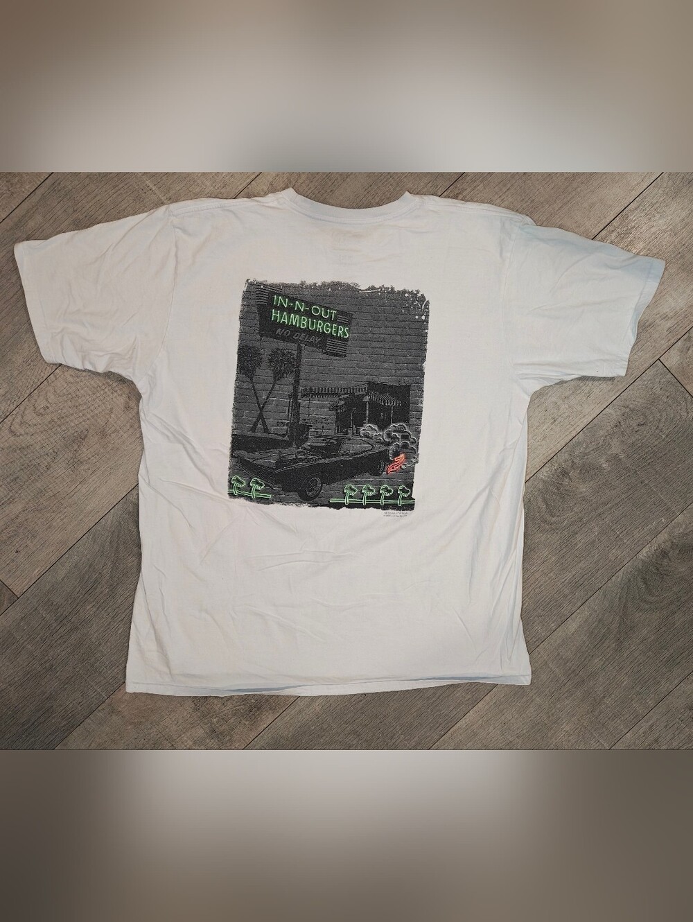 Big & Tall In-N-Out White Tee w Front & Back Graphics.